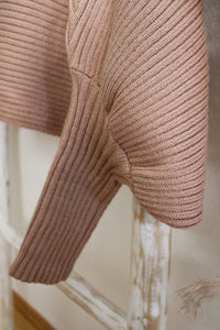 Rippstrick Pullover mit Fledermausärmeln